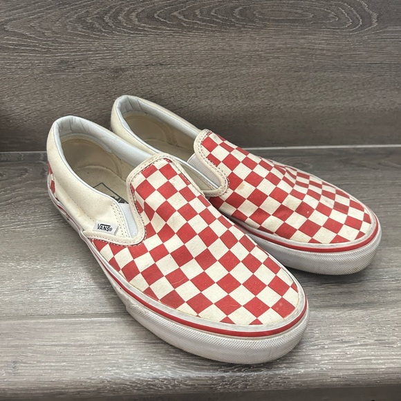 Vans Red and White Checkered Slip-Ons - Picture 1 of 5